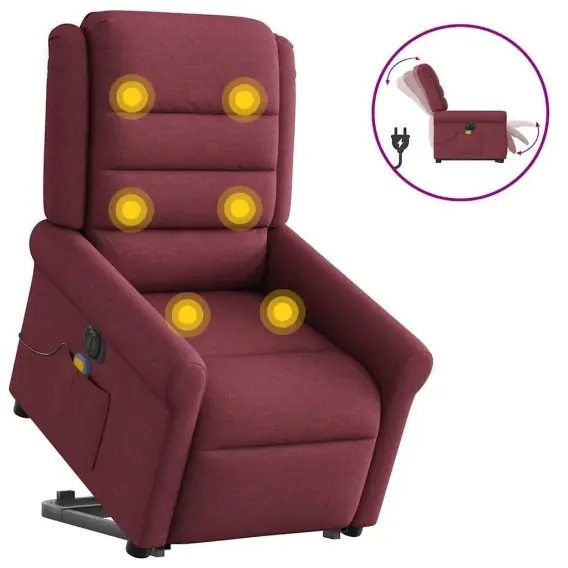 Premium Podnoszony fotel masujący, elektryczny, rozkładany, czerwony Lumarko! - Hurtownia wielobranżowa Lumarko